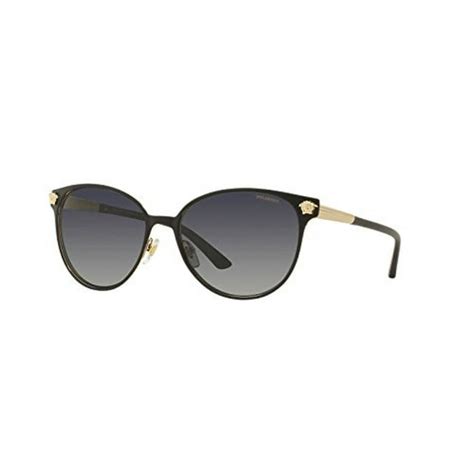 versace womens sunglasses ve2168 black grey metal polarized 57mm|Versace VE2168 Sunglasses .